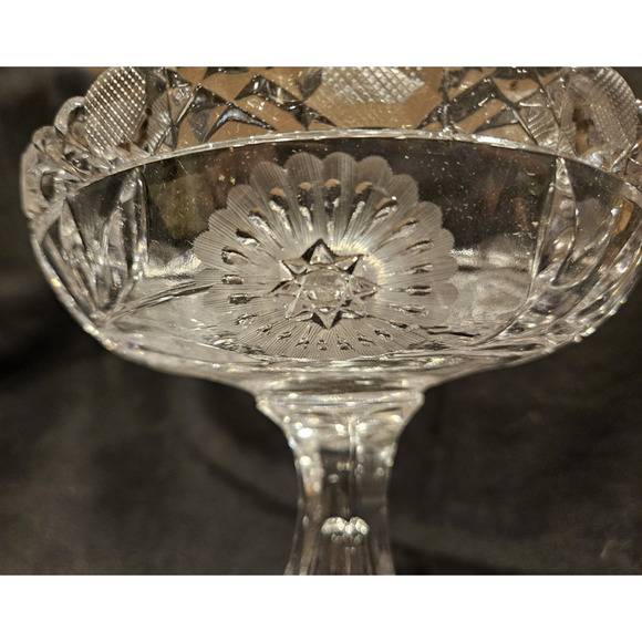 McKee Innovation Bowl Compote Cut Crystal Antique Glass - SET OF 2 - Picture 4 of 8